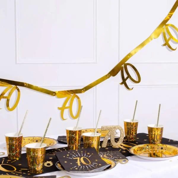 Rea 70 års Girlang Metallic Guld