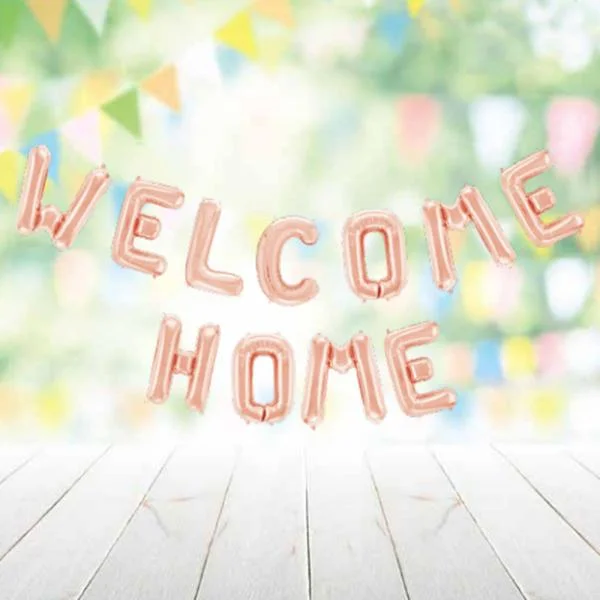 Welcome Home Bokstavsballonger Roseguld Erbjudandepris