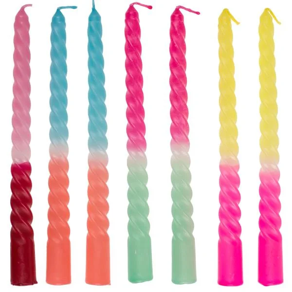 Vridet Stearinljus Neon Expressleverans