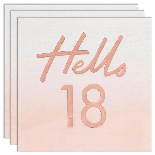 Servetter Roséguld Hello 18 Kampanj