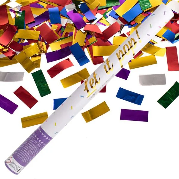 Konfettikanon Flerfärgad Rektangulärt Folie 60 cm Endast denna vecka