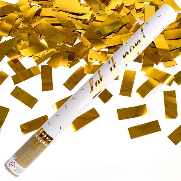 Kundfavorit Konfettikanon Guld Folie 60 cm