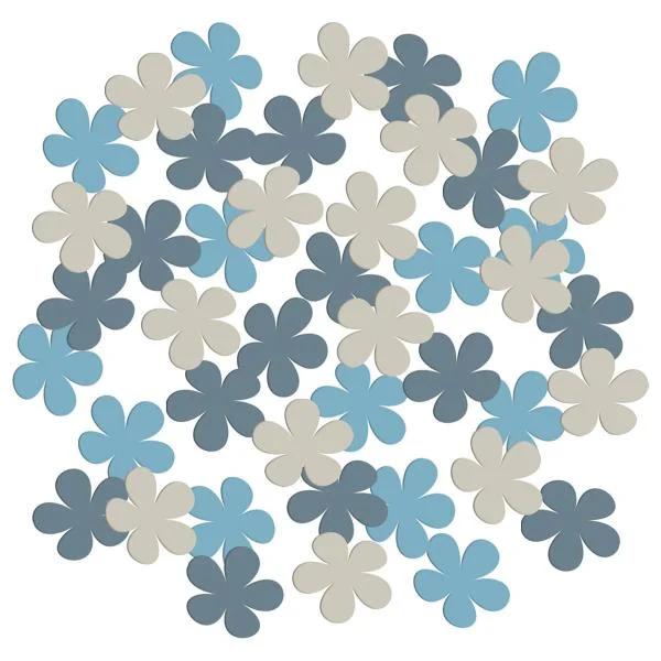 Erbjudandepris Konfetti Blommor Blågrå/Puderblå/Beige 80-pack