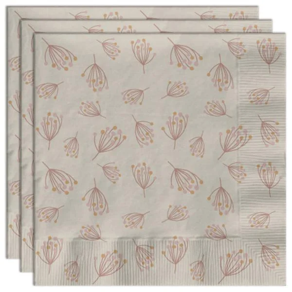 Kundfavorit Pappersservetter Blomning Beige/Rosa 20-pack