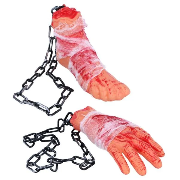 Hängande Fot eller Hand Blodig Endast idag