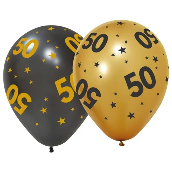 Köp online Latexballonger med Stjärnor & Siffran 50 6-pack