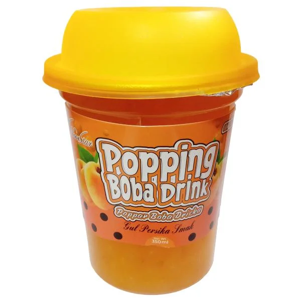 Premium Dryck med Poppar Boba Gul Persika 350 ml