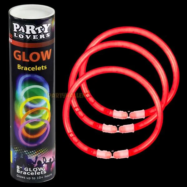 Självlysande Armband Röd (100-pack Röda) Begränsat erbjudande