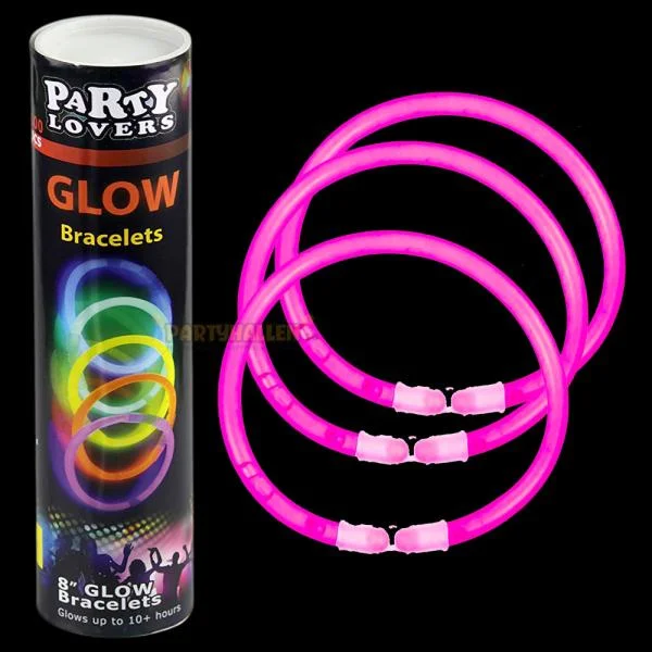 Självlysande Armband Rosa (100-pack Rosa) Trygg betalning