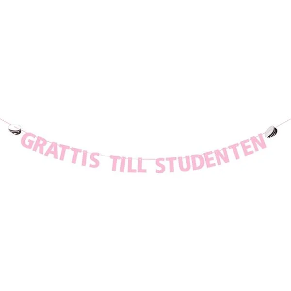 Girlang Grattis Till Studenten Ljusrosa Premium