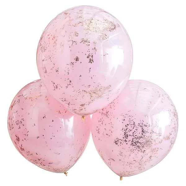 Ljusrosa Konfettiballonger Dubbla Lager Expressleverans