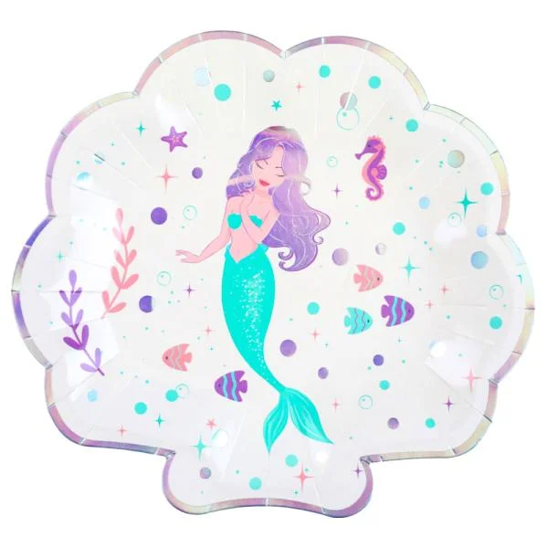 Fri frakt Papptallrikar Mermaid Party