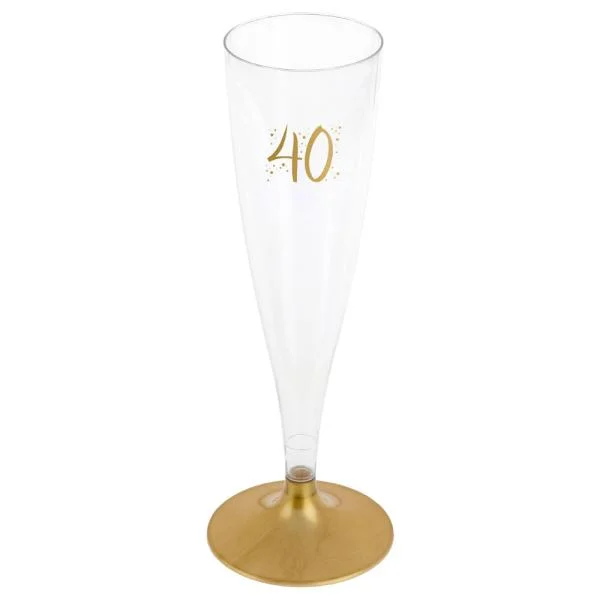40-års Champagneglas Flergångs Guld Rabatter