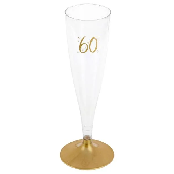 60-års Champagneglas Flergångs Guld Rabatt