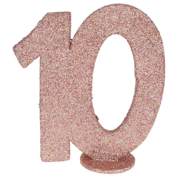Glittrig 10 Års Dekoration Roseguld Fri frakt