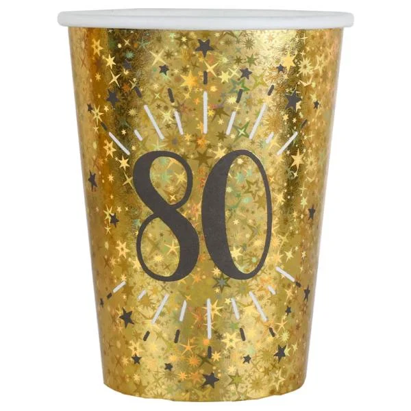 Pappmuggar 80 År Birthday Party Guld Populär