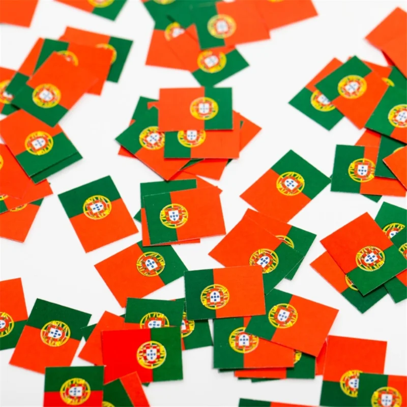 150 st. Strösselflaggor i papper Portugal grön och röd 16 mm Begränsad tid
