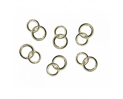 25 st Konfettiringar Vigselringar guld plast 10 mm Rabatt