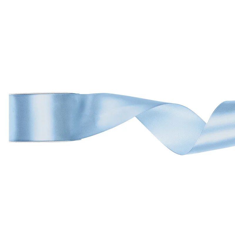 I lager 25 meter Satinband Ljus Misty Blue 50 mm