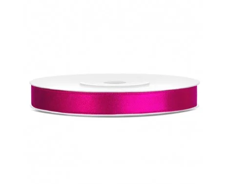 Fynd 25 meter Satinband Mörk fuchsia 6 mm