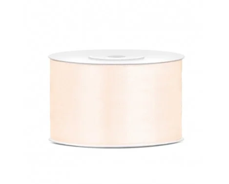 25 meter Satinband ljus creme 38 mm polyester Fri frakt