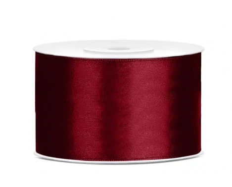 Begränsat erbjudande 25 meter Satinband Bordeaux 38 mm polyester