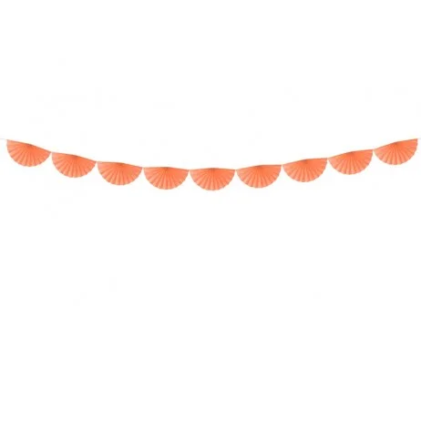 Pappersgirlang Persika 3 m med Rosetter 30 cm Snabb frakt