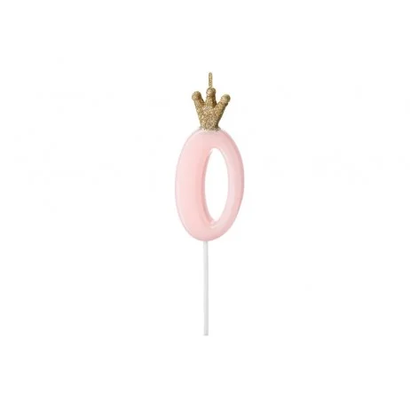 1 st Födelsedagsljus Siffra 0 Rosa på Pinne 95 mm Endast denna vecka