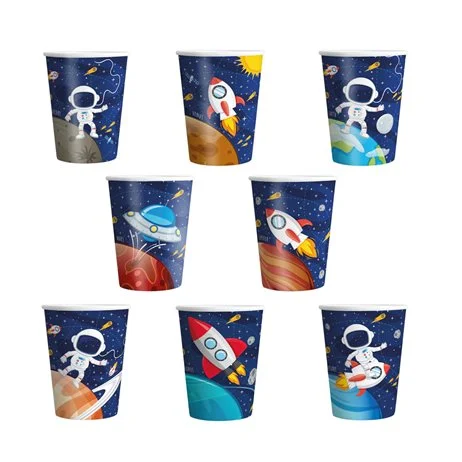 Reapris 8 st Pappersmuggar Space UFO & Rymdskepp 220 ml