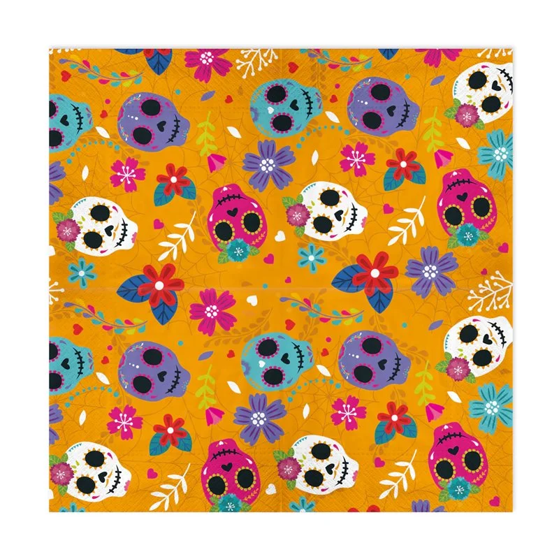 Begränsad tid 10 st Servetter Mexikansk Halloween, färgmix 33x33 cm