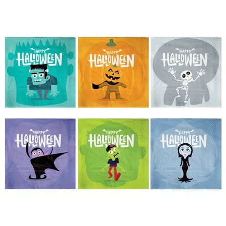 10 st Lunchservetter Monsters Mix 3-lager FSC 33x33 cm Säker betalning