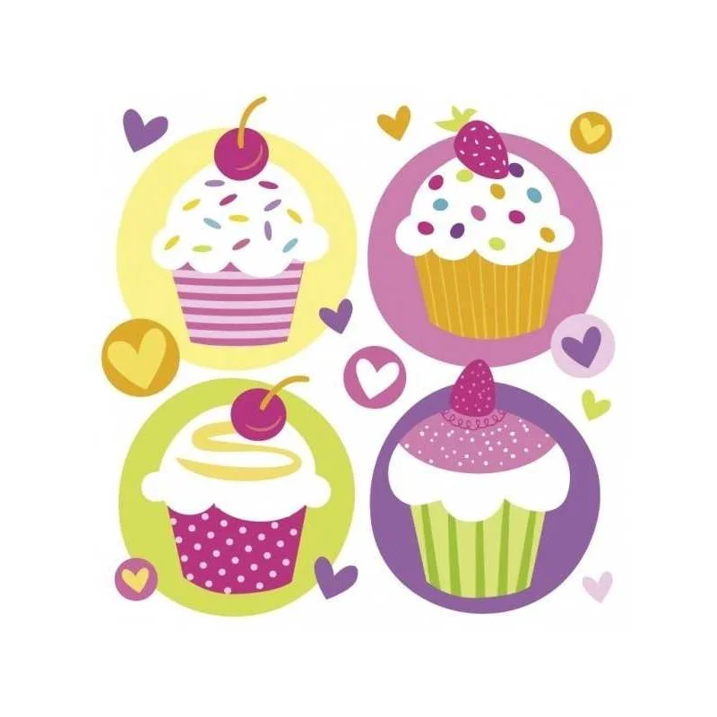 20 st Cupcake Servetter färgmix 2-lager FSC® 33 cm Sänkt pris