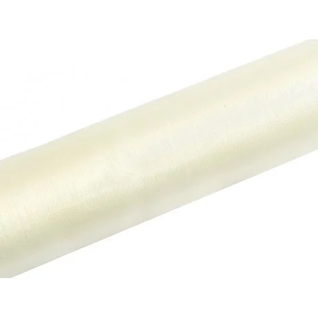 Organza Bordslöpare ljus beige 16 cm x 9 m Fri frakt