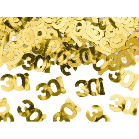 Rabatter 15 g Konfetti Guld Metallic "30 år" Folie 20 mm