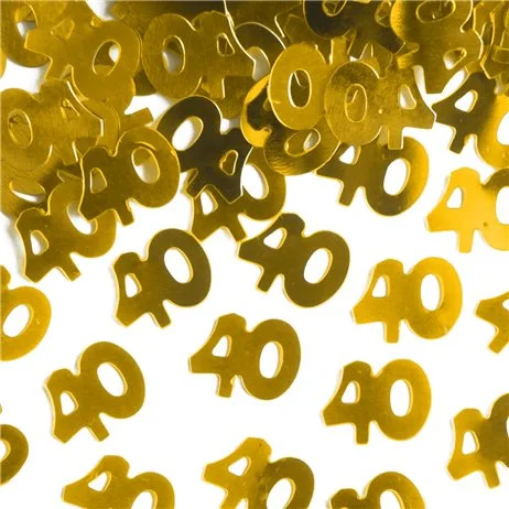 15 g Konfetti Siffror 40 år guld metallic 14,3 mm Fynd