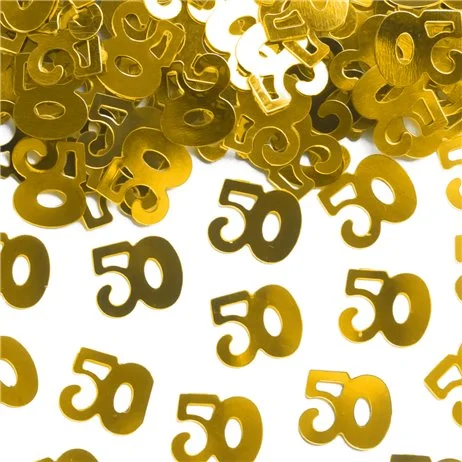 Nedsatt pris ca 340 st Konfetti Guld metallic '50 år' 15 g