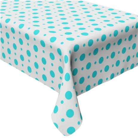 1 st Plastduk Turkos med Prickar 100x130 cm PP Rabatt