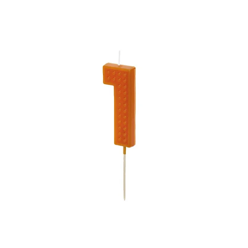 Trygg betalning 1 st Födelsedagsljus Orange Klotsdesign 6 cm Paraffin