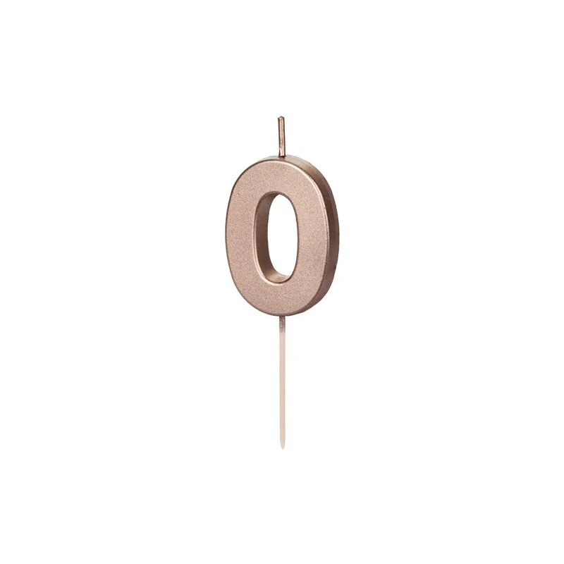 1 st Födelsedagsljus Siffra 0 Roséguld 9 cm Erbjudande