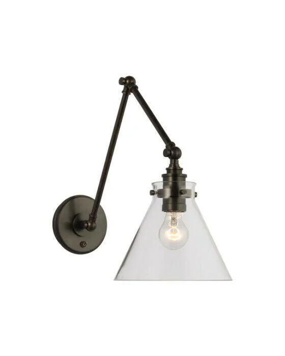 Parkington vägglampa dubbel brons/klarglas Billig