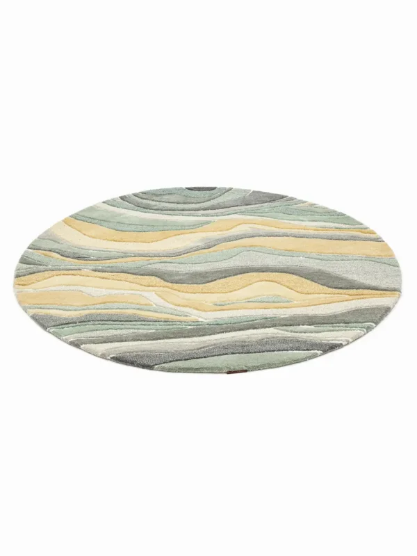 Rugvista premiumMarble - Grön / FlerfärgadUllmattaRundØ 150 cm Billig