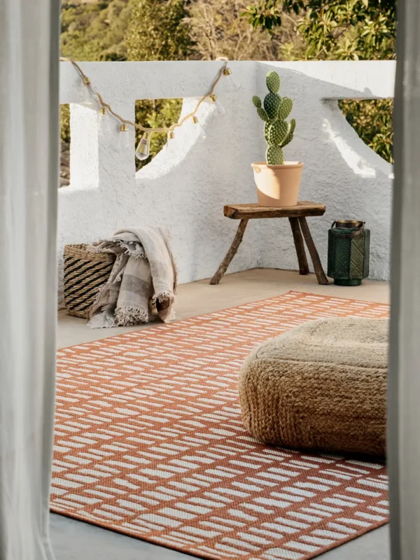 Expressleverans Rugvista essentialRay - Roströd / VitMatta200 x 300 cm