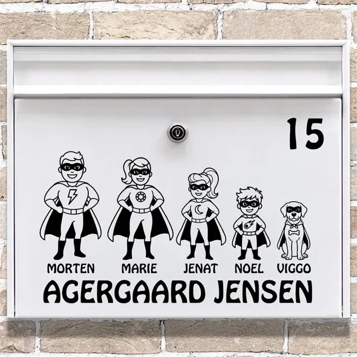 Fri frakt Brevlåda stickers med superhjältekaraktärer